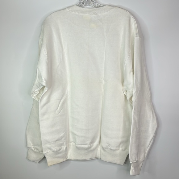 Vintage Hanes White Crewneck Sweatshirt 80s Large - Picture 4 of 10
